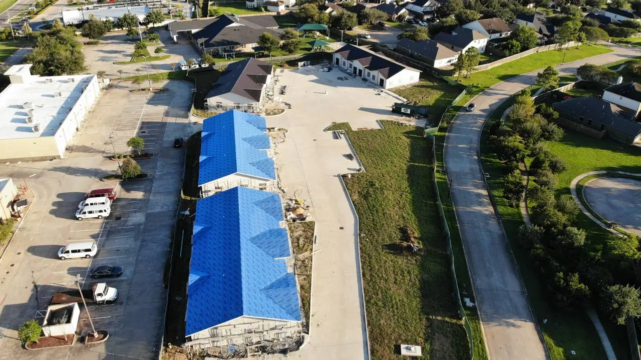 Pearland Office Plaza wide aerial